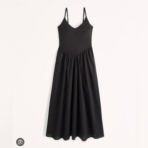 Abercrombie mixed fabric drop-waist maxi dress - XLP